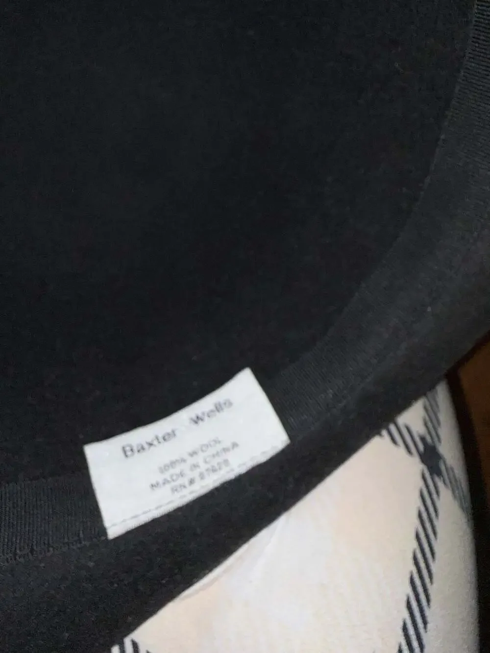Baxter Wells Wool Bowler Hat Black Satin Bow Cloche
